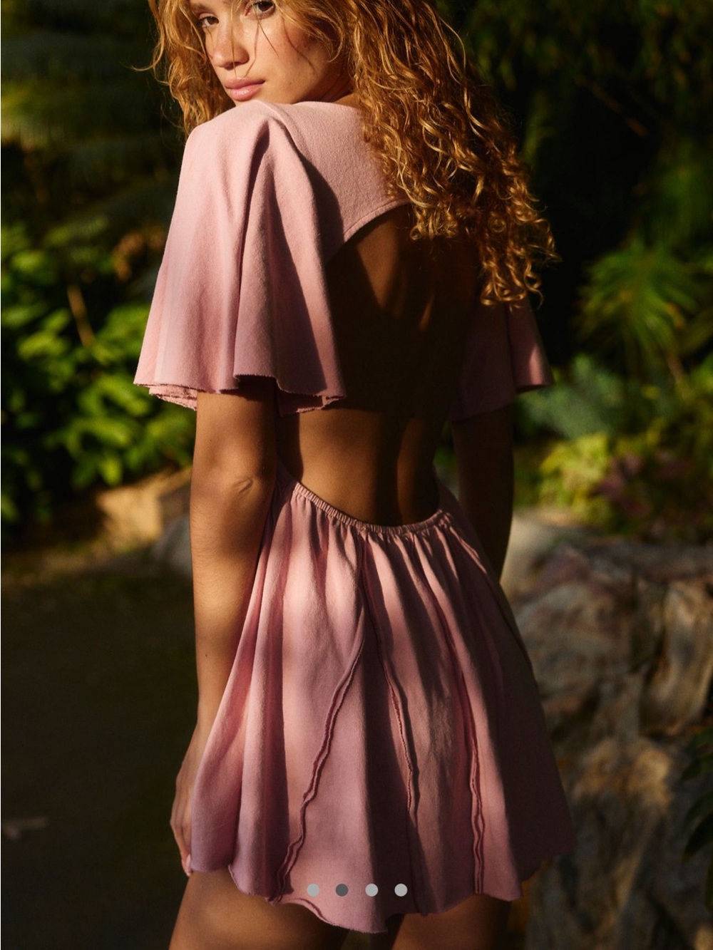 Free People Free-est Angelique Mini Dress Pink Blush open back size XL - Picture 6 of 12